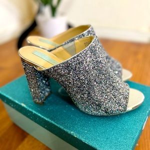 Betsey Johnson Glitter Mules
